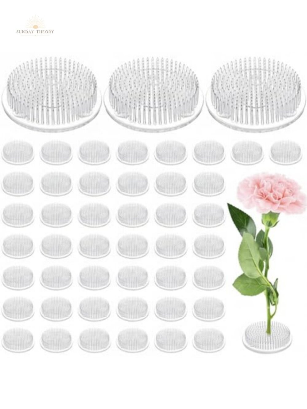 48 Clear Plastic Flower Frogs Floral Arrangement Holders Suction Cups